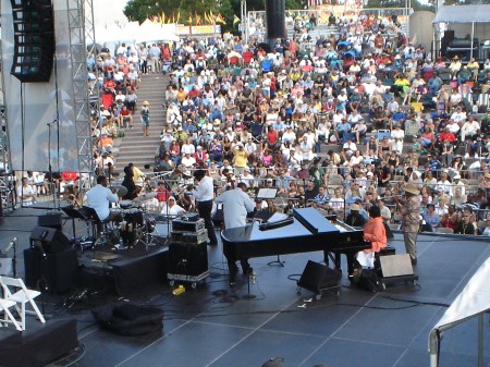 Marcus Belgrave (right) and his band